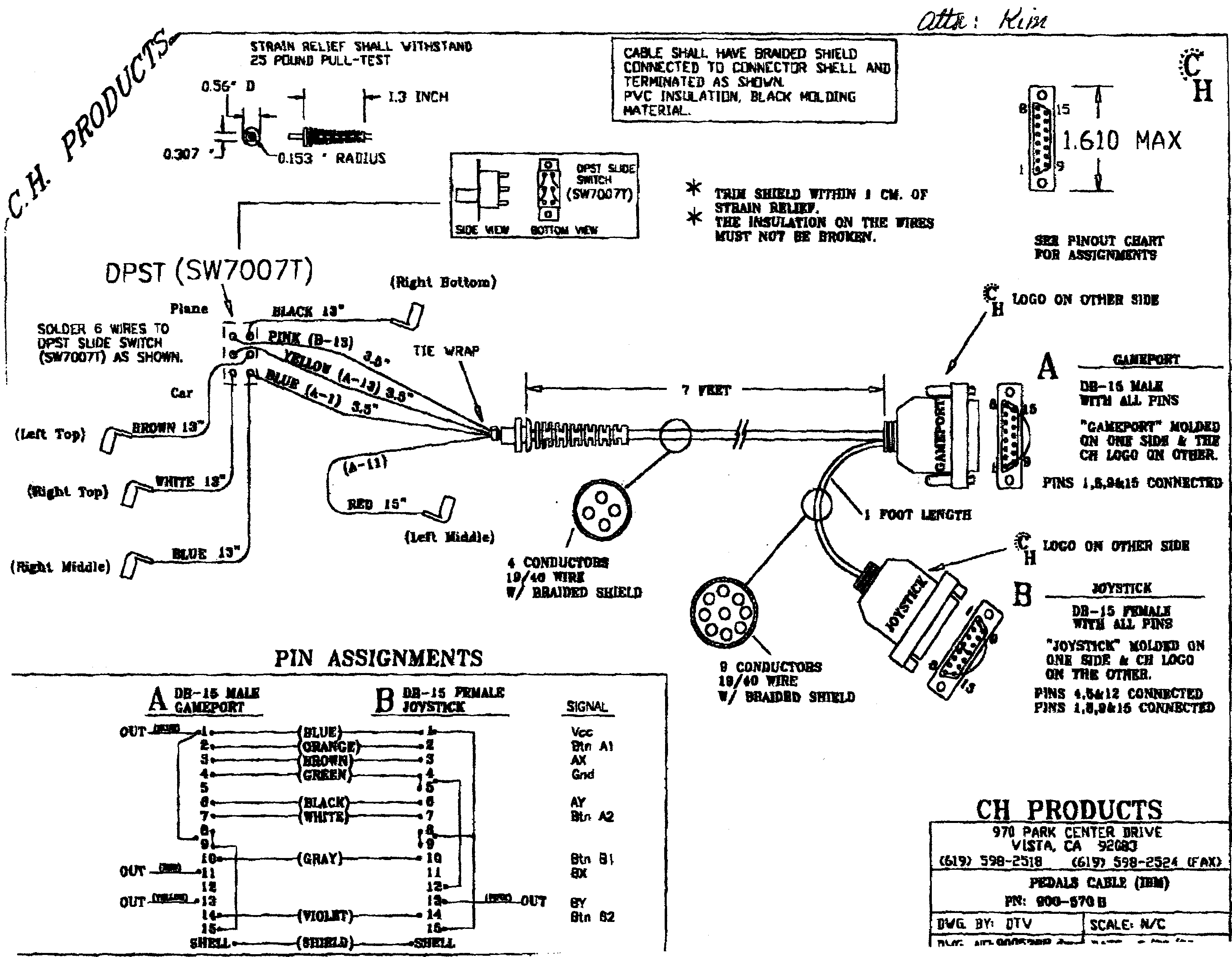 CH Products Pedals Technical Drawing